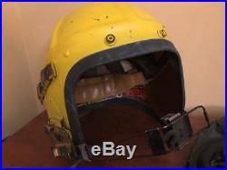 Vintage Gentexite Gentex H3 Fighter Pilot Helmet W Liner Headset Korean War Lot