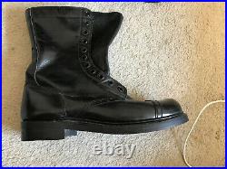 Vintage Goodyear Welt Korean War Era Black Leather Combat Boots Mens Size 12