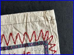 Vintage Hand Embroidered Bag Soldiers Pouch Korean War Chinese Army Ditty Bag