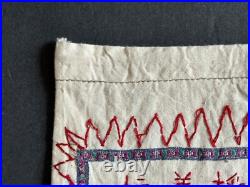 Vintage Hand Embroidered Bag Soldiers Pouch Korean War Chinese Army Ditty Bag