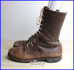 Vintage KOREAN WAR Boots Mens Size 10.5 D Brown Leather Dated 1951 US Military