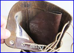 Vintage KOREAN WAR Boots Mens Size 10.5 D Brown Leather Dated 1951 US Military
