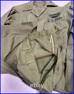 Vintage Korean Vietnam War OG-107 PILOT Shirt Pants Uniform Grouping Named