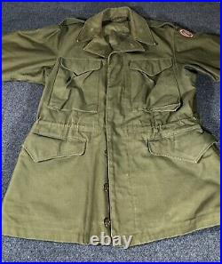 Vintage Korean War 31st Airbourne Division Military M-1951 Field Coat Small