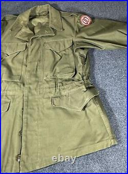 Vintage Korean War 31st Airbourne Division Military M-1951 Field Coat Small