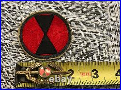 Vintage Korean War 7th Infantry Order Of The Bayonet Enameled Badge Pin 2/Patch