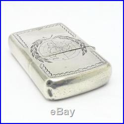 Vintage Korean War 950 Sterling Silver Lighter Case United Nations -Zippo Insert