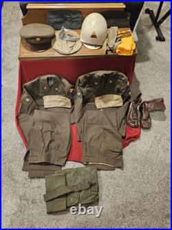Vintage Korean War Complete Double Set US Army Uniforms With Cap And Helmet