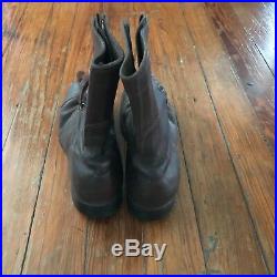 Vintage Korean War Era Brown Leather Combat Boots Mens 9.5 D