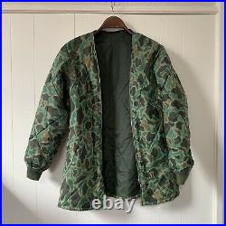 Vintage Korean War Era Militaria Private Purchase Denim Work Jacket w Camo Liner