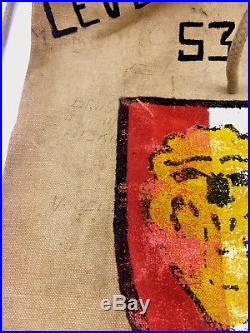 Vintage Korean War Era Painted Military Sea Bag Belgium France 1950s Trench Art
