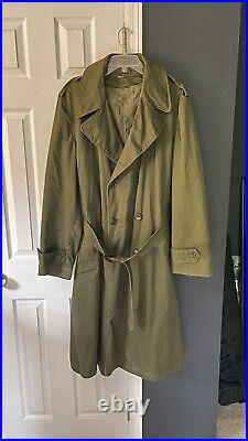 Vintage Korean War Era U. S. Military M-1950A O. D. Field Overcoat, Size Large
