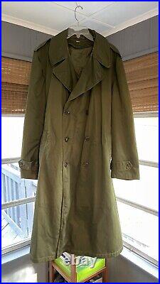 Vintage Korean War Era U. S. Military M-1950A O. D. Field Overcoat, Size Large