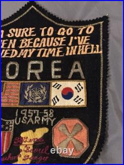 Vintage Korean War Patch US Army Served My Time In Hell Military 38 Line