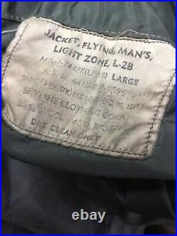 Vintage Korean War Pilots Jacket USAF Light Zone L-2B Flying Mans Large Size