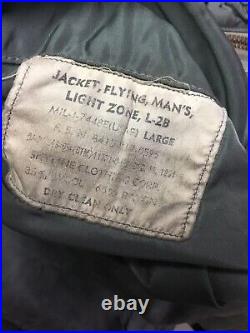 Vintage Korean War Pilots Jacket USAF Light Zone L-2B Flying Mans Large Size