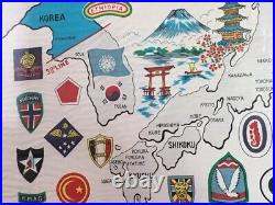 Vintage Korean War Scarf Fabric Flag The United Nations Japan Korea