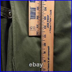 Vintage Korean War Trench Coat Long Medium Green Wool Liner GI Overcoat 1951 KW