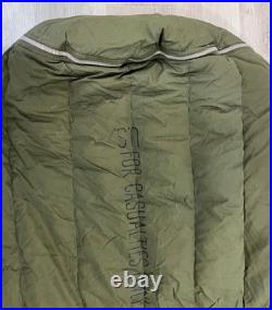 Vintage Korean War U. S. Casualty Down Sleeping Bag Arctic Military Fur Hood