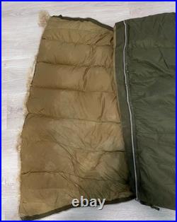 Vintage Korean War U. S. Casualty Down Sleeping Bag Arctic Military Fur Hood