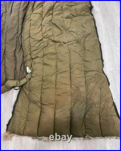 Vintage Korean War U. S. Casualty Down Sleeping Bag Arctic Military Fur Hood