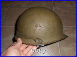 Vintage Korean War US Army M51 steel helmet with liner by CAPAC Named