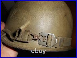 Vintage Korean War US Army M51 steel helmet with liner by CAPAC Named