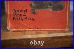 Vintage Korean War US Army Military Helmet Buddy Poppy Display Sign Poster RARE