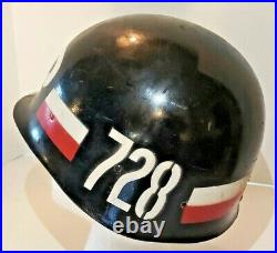 Vintage Korean War US Army Military Police MP Helmet 728th Battalion