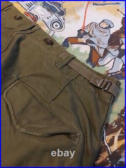 Vintage Korean War US Army Military Trousers Shell Field M-1951 Pants Size 34x29