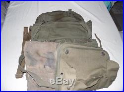 Vintage Korean War US Army Mussette Backpack Field P Pack M1945 + other gear lot
