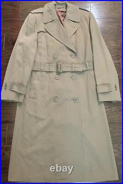 Vintage Korean War US Army Regulation OverCoat Wool Mens Size 38 XL With Linner