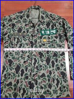 Vintage Korean War US Military shirt Jacket Camo Frogskin