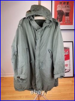 Vintage Korean War Us Army M-1951 Fishtail Parka Sz Large