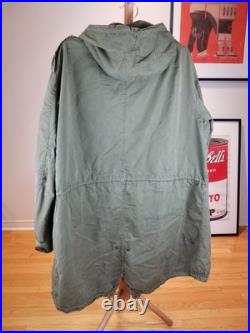 Vintage Korean War Us Army M-1951 Fishtail Parka Sz Large