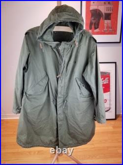Vintage Korean War Us Army M-1951 Fishtail Parka Sz Small