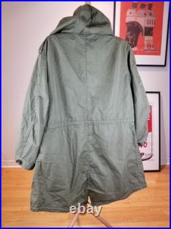 Vintage Korean War Us Army M-1951 Fishtail Parka Sz Small