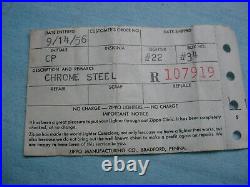 Vintage Korean War Zippo pat. 2032695 with repair box and 1956 zippo work ticket