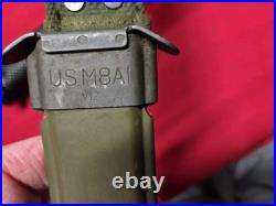 Vintage Korean War era US Army USGI M5A1 Knife With M8A1 Scabbard For M1 Garand