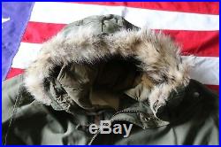 Vintage! M-1948 Us Army M-48 Parka Liner Medium Coyote Fur Fishtail Korean War
