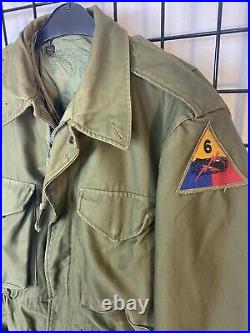 Vintage M-1950 Korean War Military Filed Jacket With Mohair Liner Size M Medium