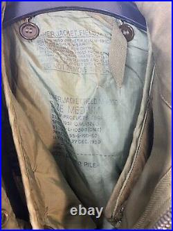 Vintage M-1950 Korean War Military Filed Jacket With Mohair Liner Size M Medium