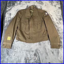 Vintage M-1950 US Army Ike Jacket Men's 38S Wool OD WWII Korean War 40s