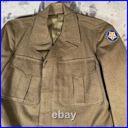Vintage M-1950 US Army Ike Jacket Men's 38S Wool OD WWII Korean War 40s