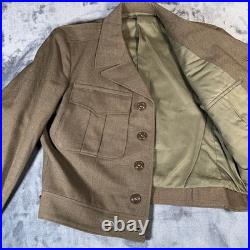 Vintage M-1950 US Army Ike Jacket Men's 38S Wool OD WWII Korean War 40s