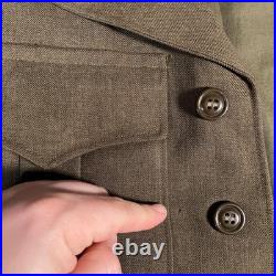 Vintage M-1950 US Army Ike Jacket Men's 38S Wool OD WWII Korean War 40s