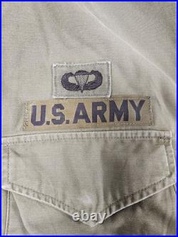 Vintage M-1951 Field Jacket Green Men's 1950s Korean War Era Patches Included