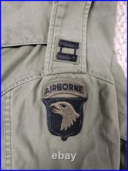 Vintage M-1951 Field Jacket Green Men's 1950s Korean War Era Patches Included