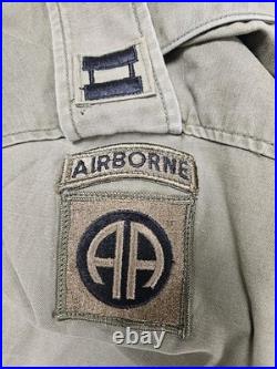 Vintage M-1951 Field Jacket Green Men's 1950s Korean War Era Patches Included