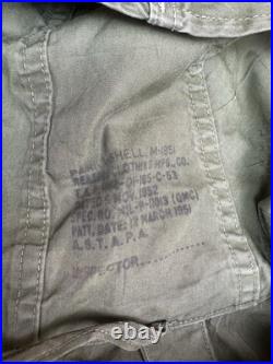 Vintage M-1951 Fishtail Parka Shell Jacket Army Green US Military M51 Korean War